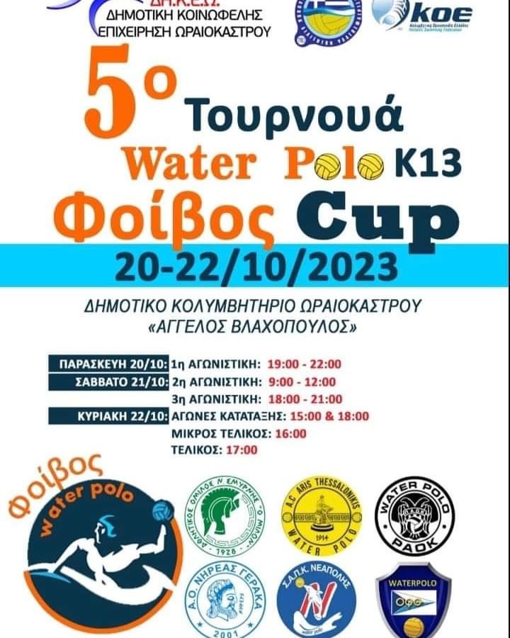 Ακαδημία Πόλο: Συμμετοχή της ομάδας μίνι Παίδων στο 5ο τουρνουά υδατοσφαίρισης «Φοίβος Cup»