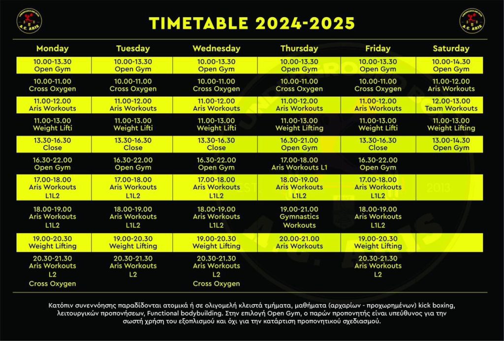 Στον «αέρα» το site της Άρσης Βαρών και functional training του Α.Σ. ΑΡΗΣ