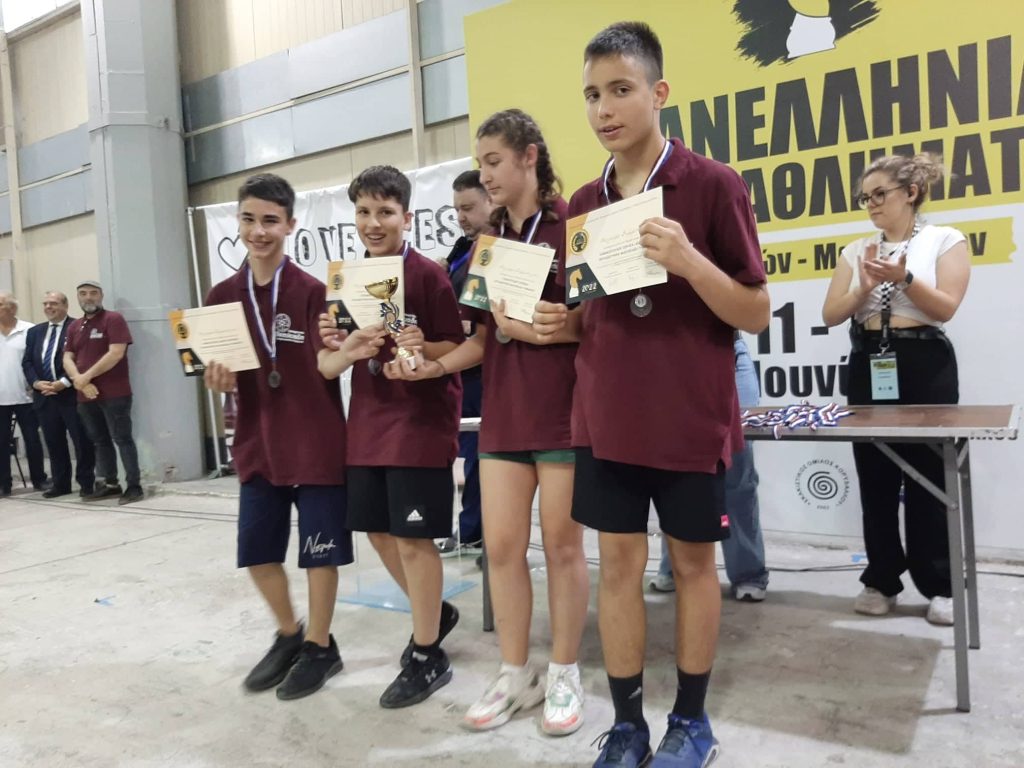 Σκάκι: Διακρίσεις για τους αθλητές του ΑΡΗ στα Πανελλήνια Σχολικά Πρωταθλήματα