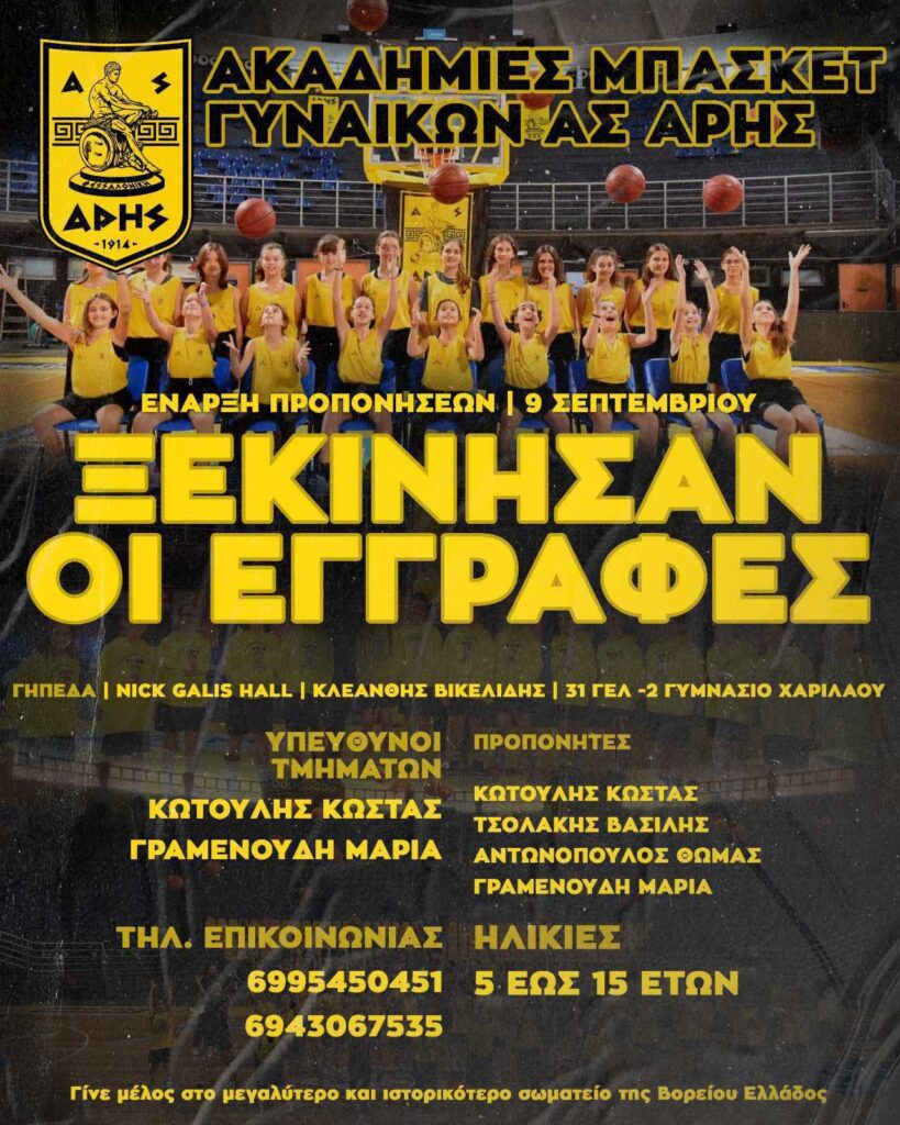 Μπάσκετ Γυναικών: Ξεκίνησαν οι εγγραφές στην Ακαδημία