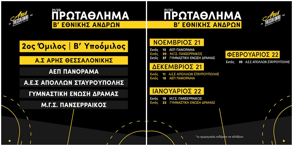 Χάντμπολ Ανδρών: Έτοιμος για το ξεκίνημα ο ΑΡΗΣ